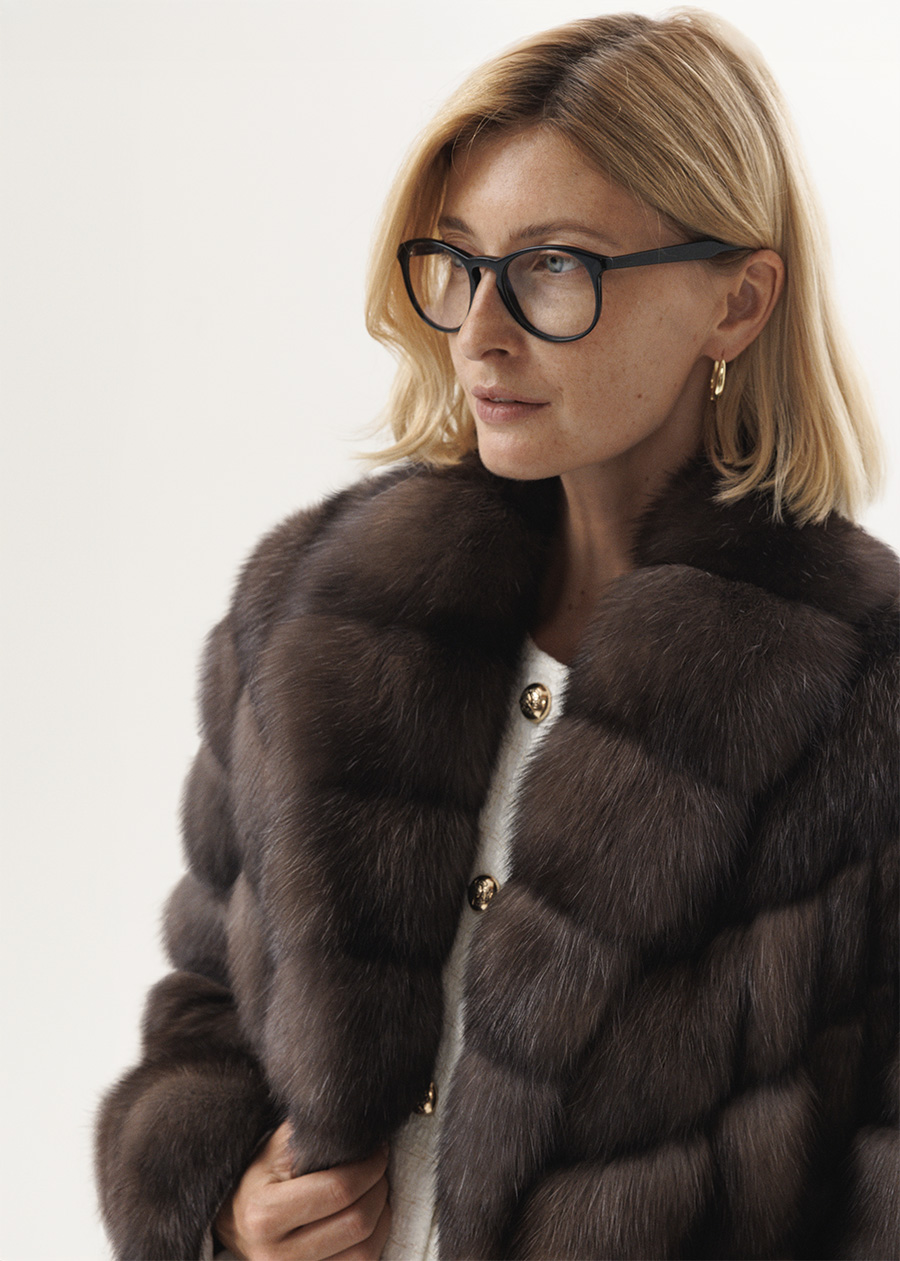 Шуба из соболя с шалевым воротником