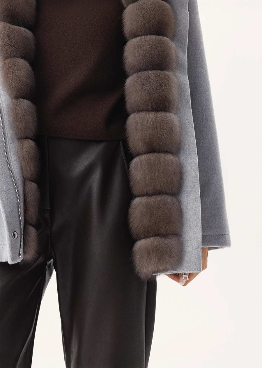Парка из кашемира на мембране с отделкой из меха соболя