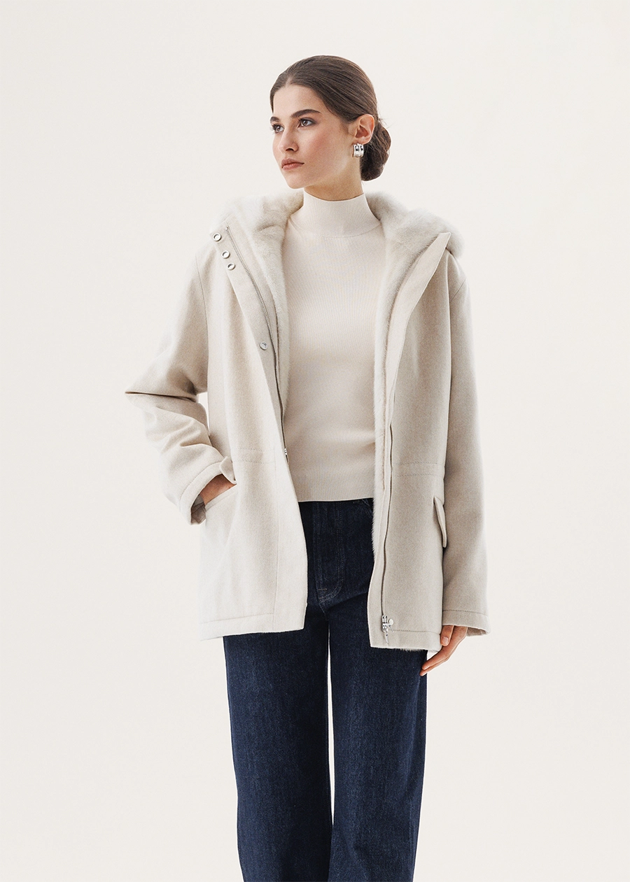 Парка с подстежкой из меха скандинавской норки