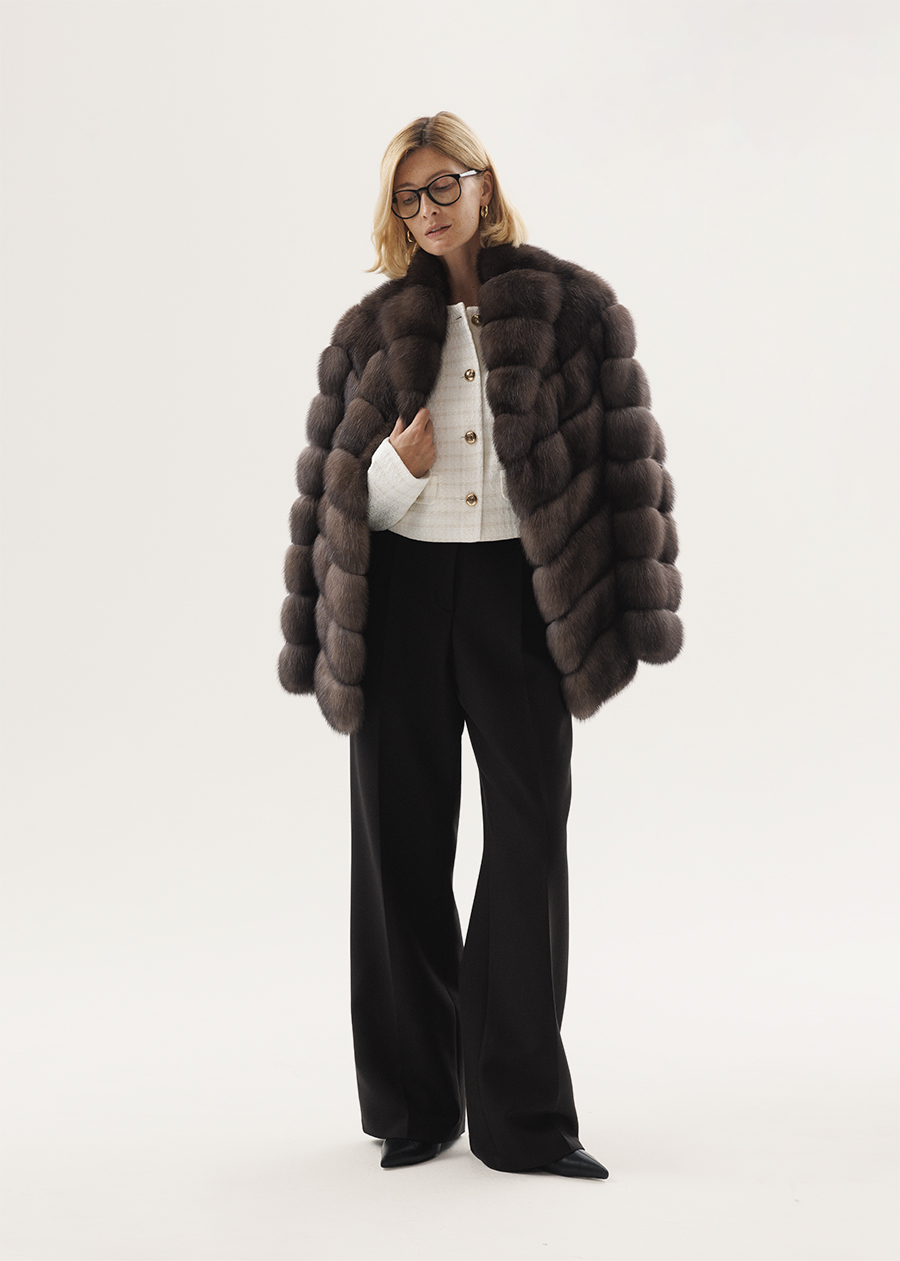 Шуба из соболя с шалевым воротником