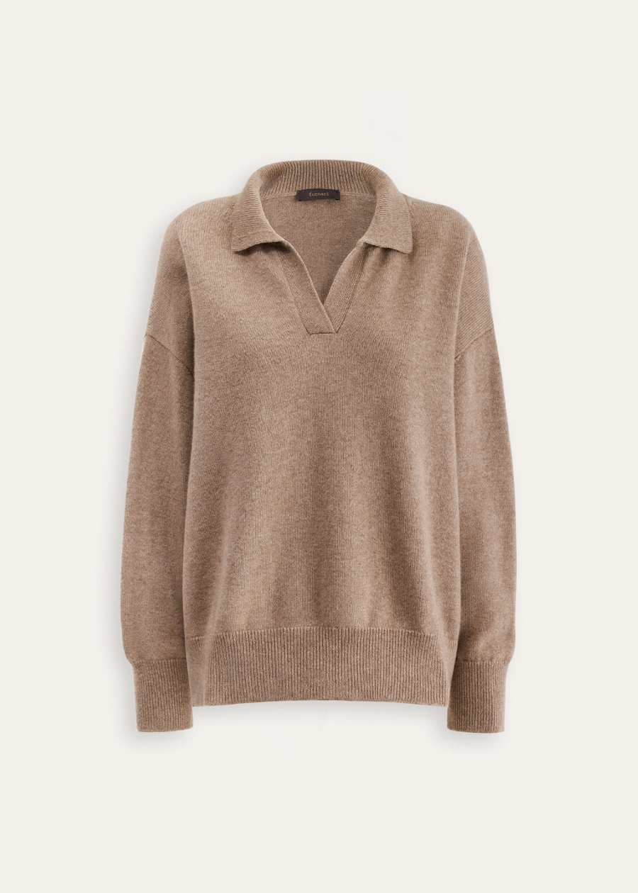 Бежевое поло из кашемира