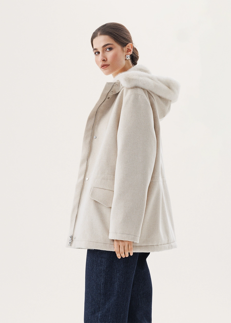 Парка с подстежкой из меха скандинавской норки